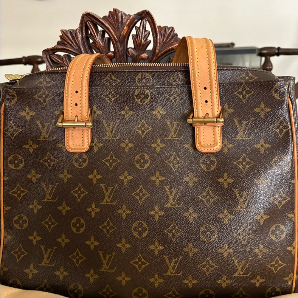 Louis Vuitton Brown Monogram Briefcase with Tan Accents - Picture 4 of 8